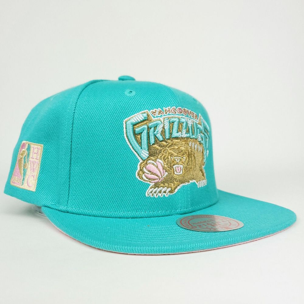 Vancouver Grizzlies Mitchell & Ness Snapback Hat Cap 3D Logo Side Logo Teal NWT - Picture 3 of 8